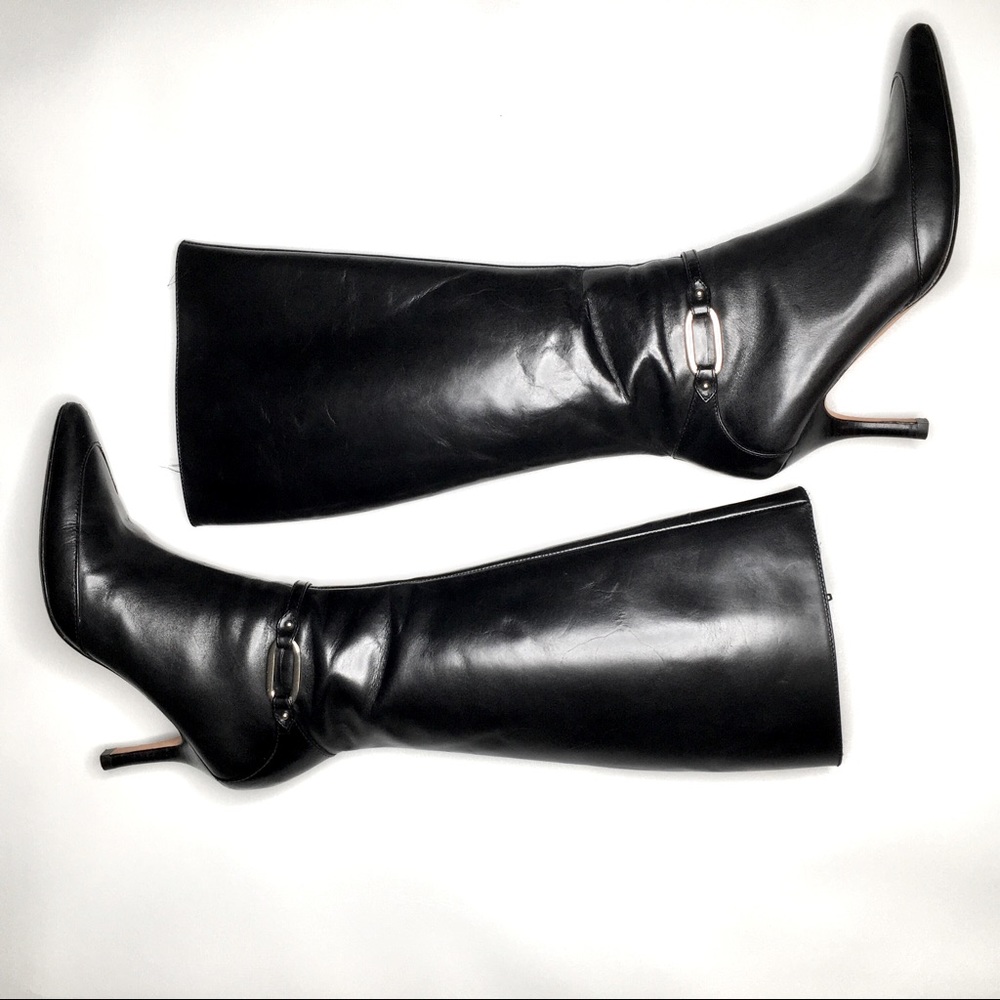 ANN TAYLOR - LEATHER KNEE HIGH HEELED BOOTS